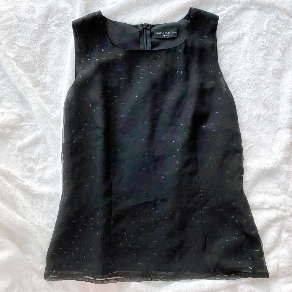 Ellen Capellino gorgeous tailored black top- vintage from Italy